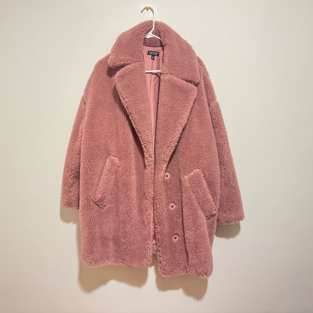 Topshop Blush Teddy Jacket